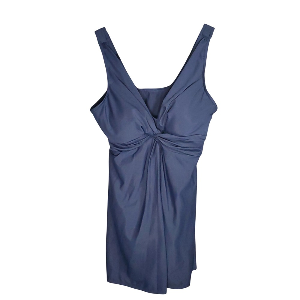 Miraclesuit Marais Swimdress 14 NWT Midnight Blue Tummy Control One Piece